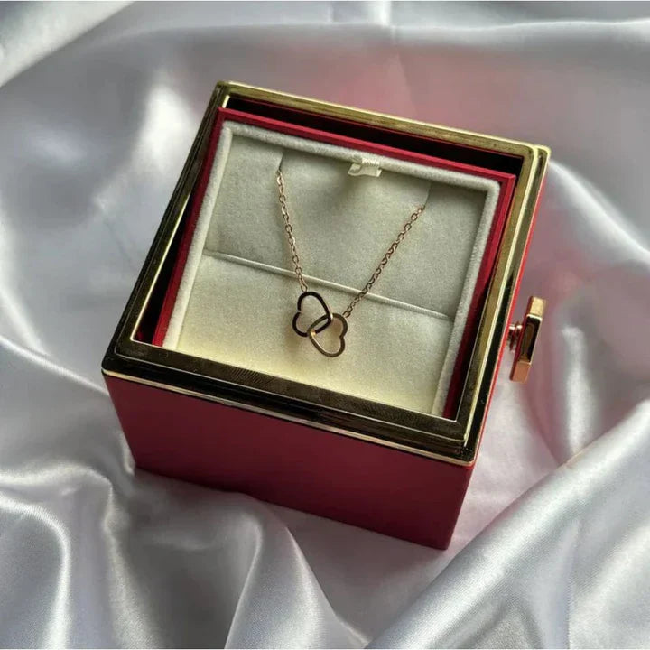 Eternal Rose Rotatable Gift Box with Promise Necklace