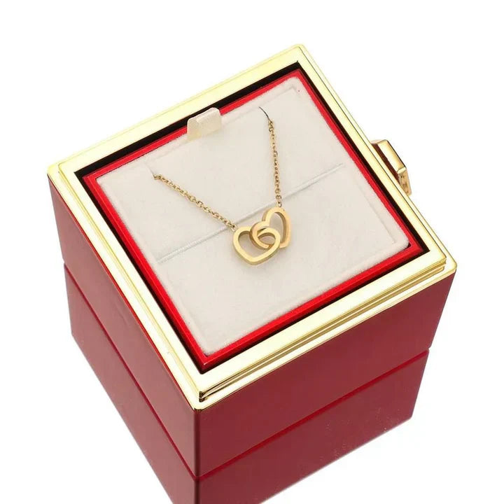 Eternal Rose Rotatable Gift Box with Promise Necklace