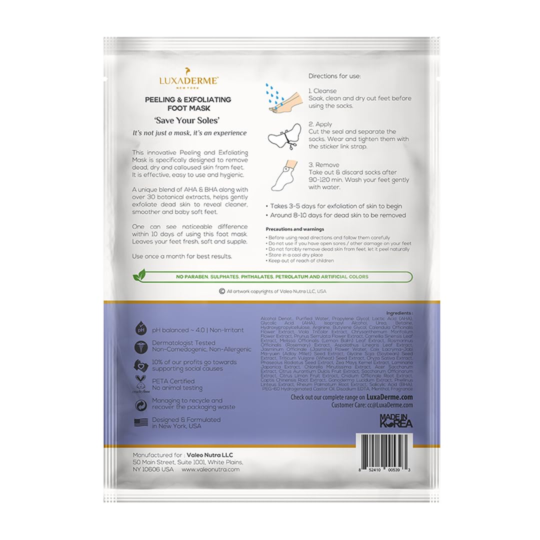 LuxaDerme Soft Feet Peeling Mask